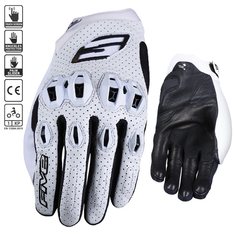FIVE Stunt EVO 2 Leather Gloves 08/S Stunt EVO 2 Leather Vented white Glove FIVE