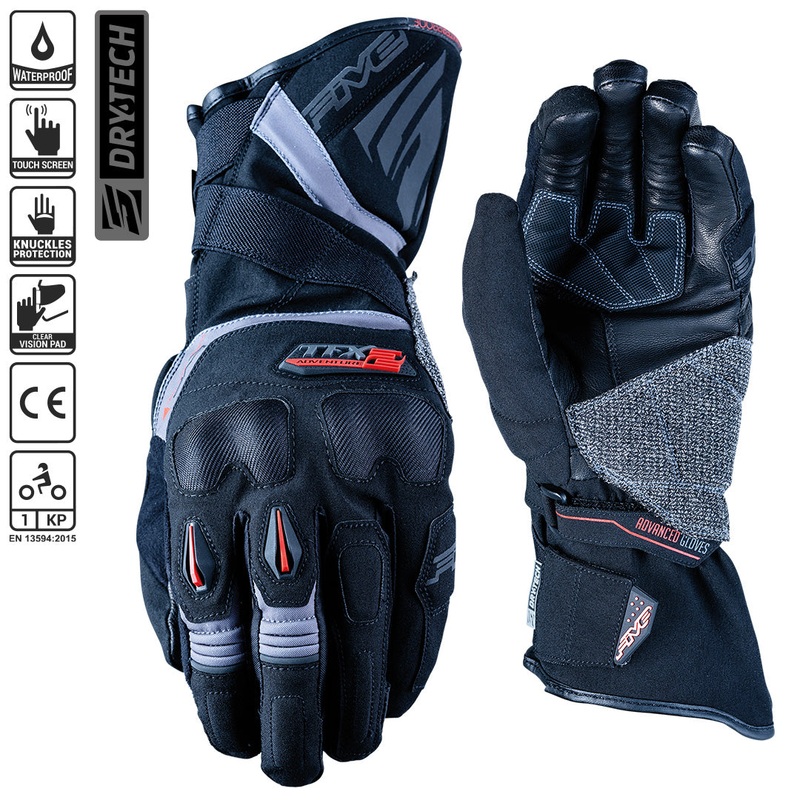 FIVE TFX2 WP Gloves 08/S TFX2 WP Black/Grey Glove FIVE