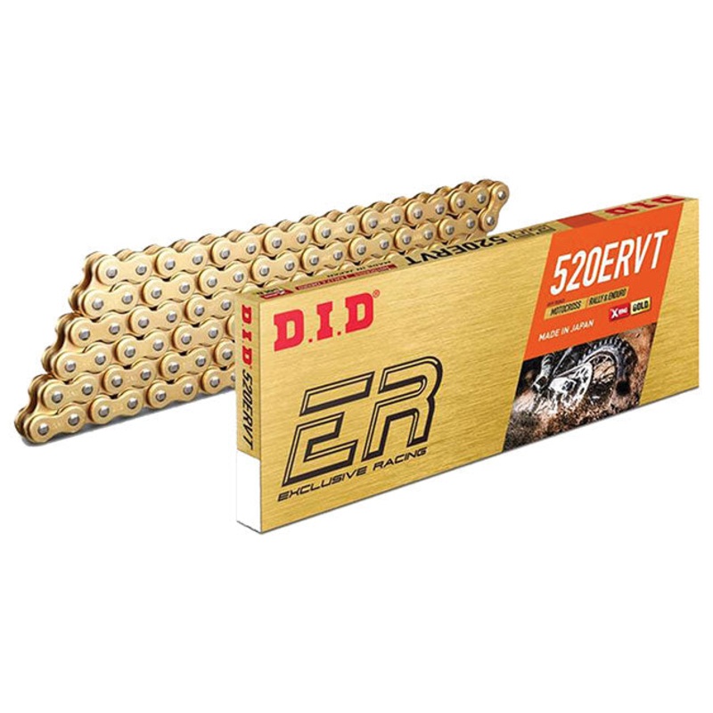 DID 520ERVT – X-Ring Chain 520ERVT x 114FB G&G X’Ring Narrow Enduro chain w/ FJ clip link DID