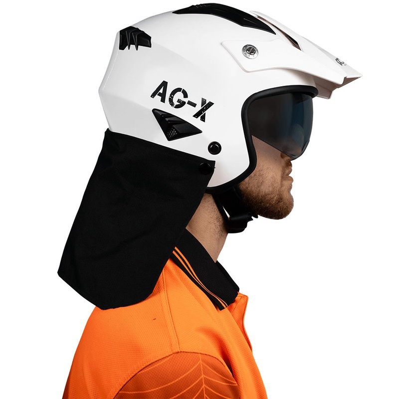 RXT AG-X Farm Helmet with Neck Curtain – Solid Colours S AG-X White (55-56cm) Farm Helmet RXT