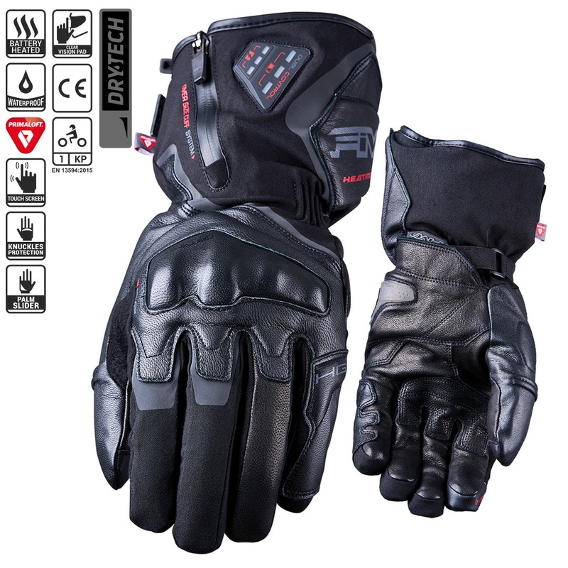 FIVE HG1 EVO WP Heated Gloves 9/M HG1 Evo Heated Glove Black waterproof FIVE