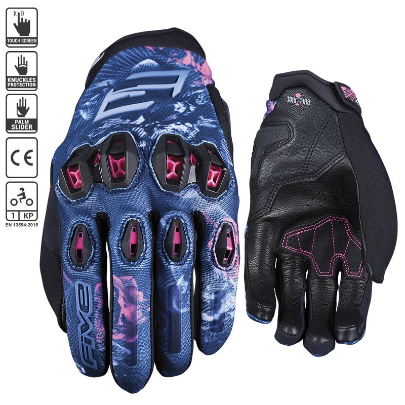 FIVE Stunt EVO 2 Woman Gloves 07/XS Stunt EVO 2 Woman Flowers Pink/Purple Glove FIVE