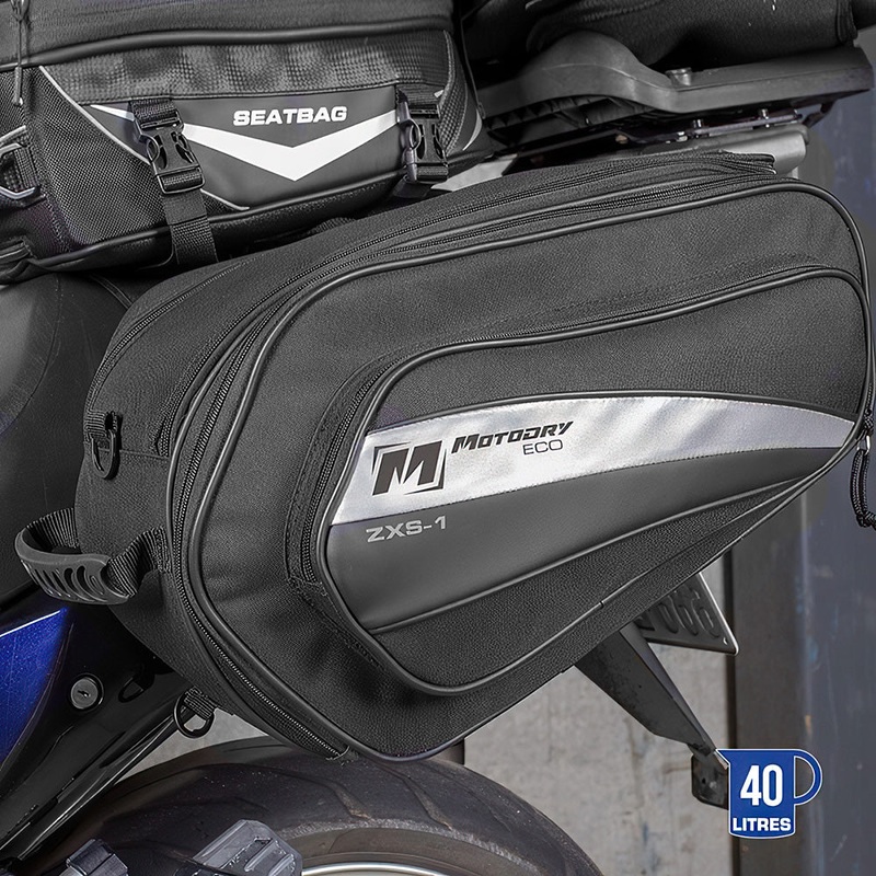 Motodry ZXS-1 Slant-Expandable Saddlebags ZXS-1 Slant Saddle Bags Black Motodry