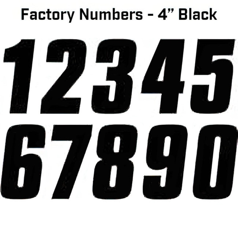 FACTORY EFFEX Factory Numbers – 4″ Black FACTORY NUMBER 4 INCH 0 3 PACK BLACK 100mm
