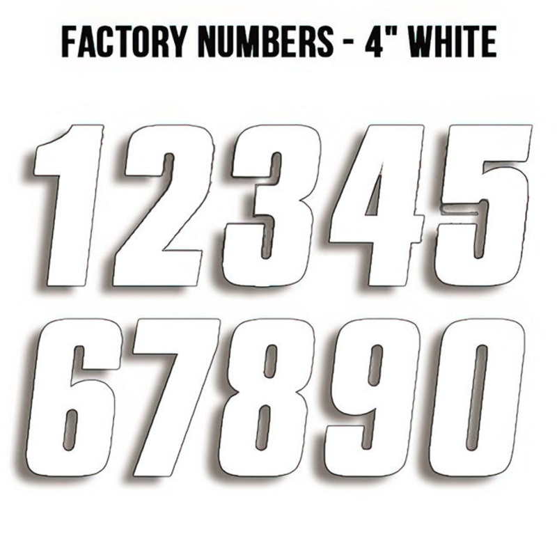 FACTORY EFFEX Factory Numbers – 4″ White FACTORY NUMBER 4 INCH 0 3 PACK WHITE 100mm