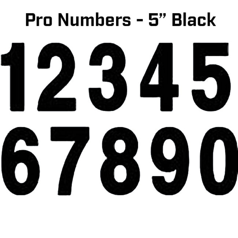 FACTORY EFFEX – Pro Numbers – 5″ Black PRO NUMBER 5 INCH 0 3 PACK BLACK 125mm FX