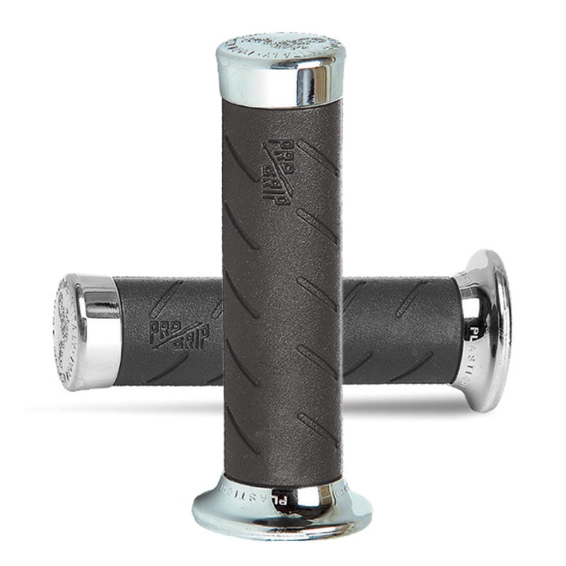 PROGRIP Cruiser Grips – PG862 Chrome/Black 1 inch Cruiser Grips 140mm Progrip