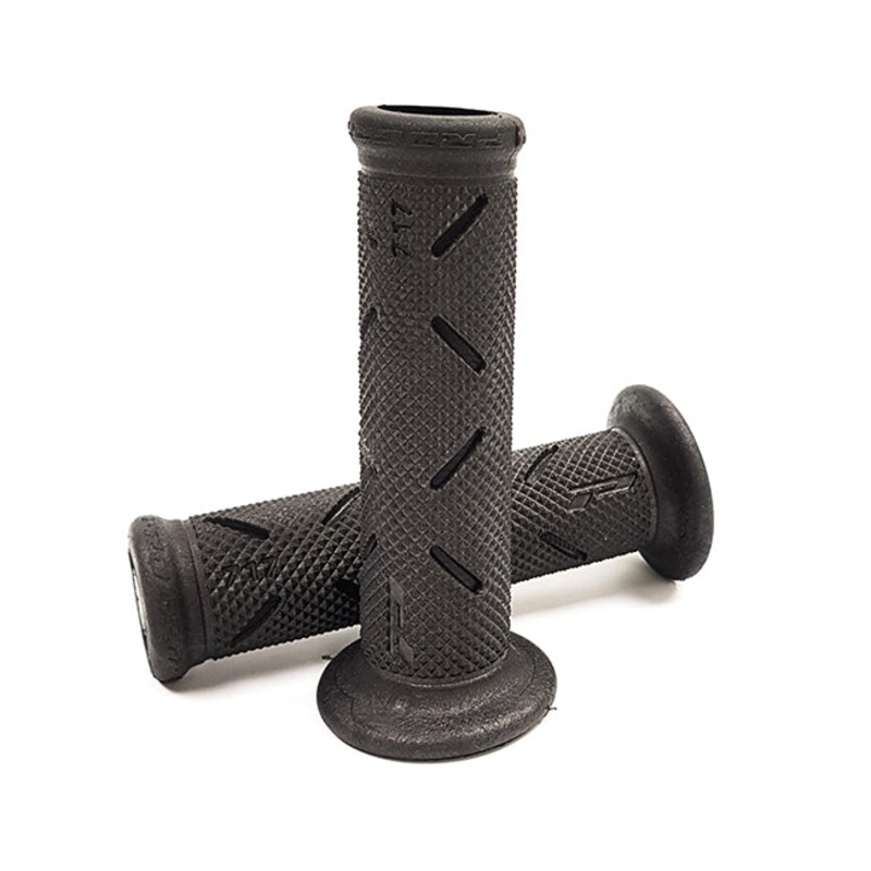 PROGRIP Dual Density Road/Race Grips – PG717 Open End Black/Titanium Soft Touch Road Grips Open End 122mm Progrip