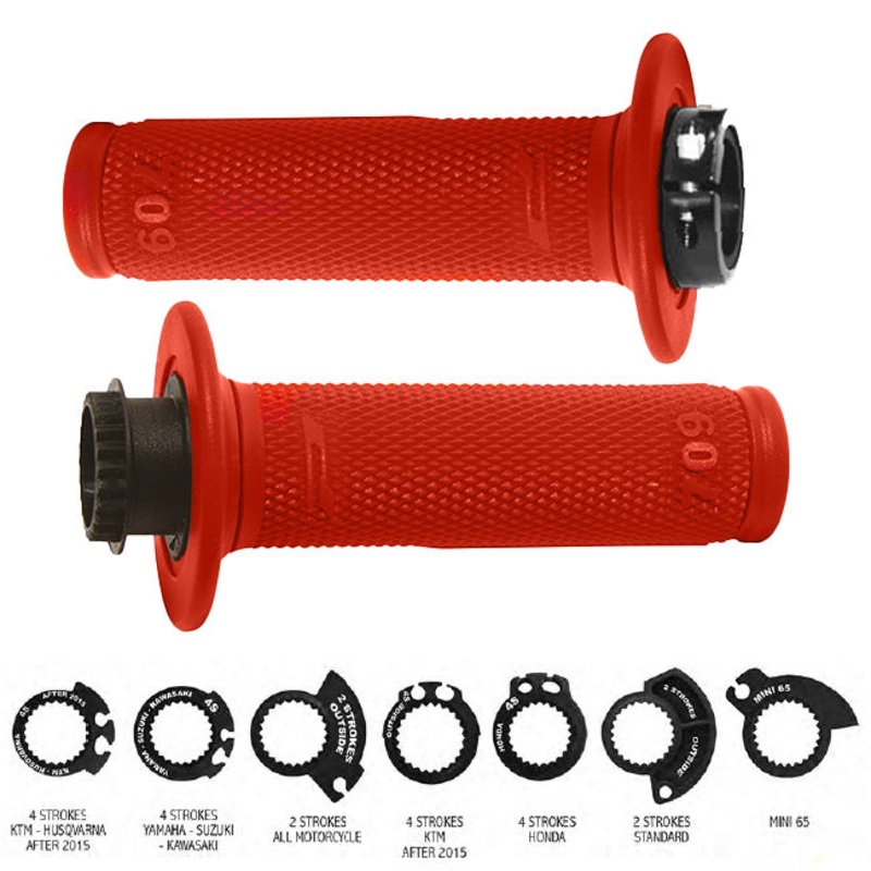 PROGRIP Lock-On Grips – PG709 Red Lock On Grips 1/2 Waffle Progrip