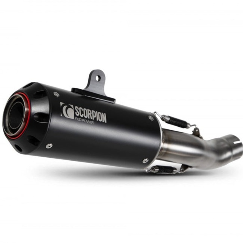 SCORPION RED POWER Slip On S1000 RR Red Power Slip-on Black Ceramic Coated Sleeve 2019-2022