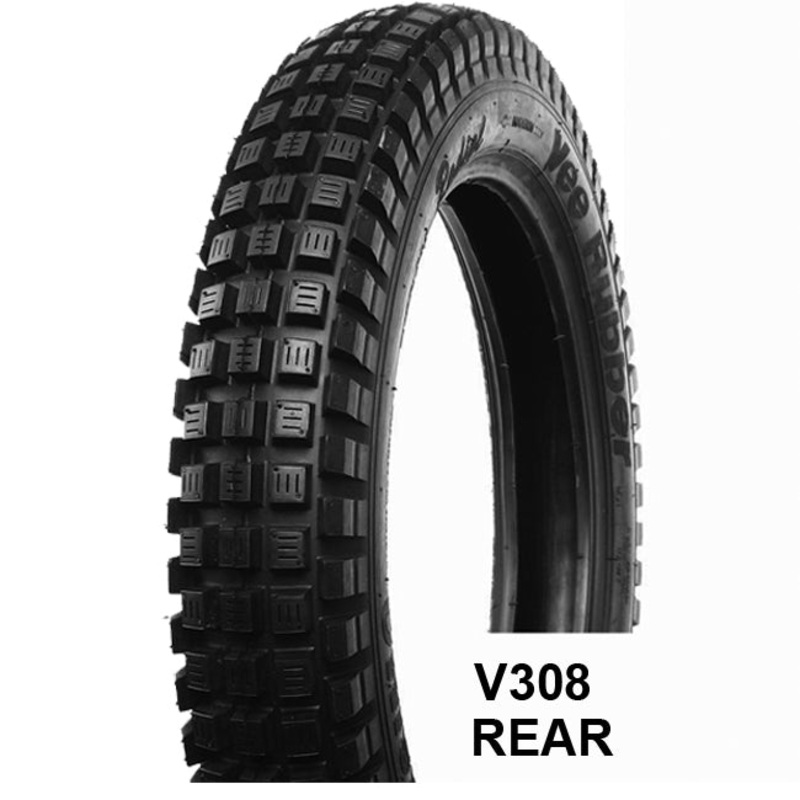 VEE RUBBER V308 Trials Tyre 400-18 V308R Tubeless Trial Tyres Vee Rubber