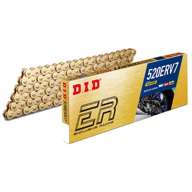 DID 520ERV7 – X-Ring Chain 520ERV7 x 120ZB G&G X’Ring Race chain w/ ZJ rivet link DID