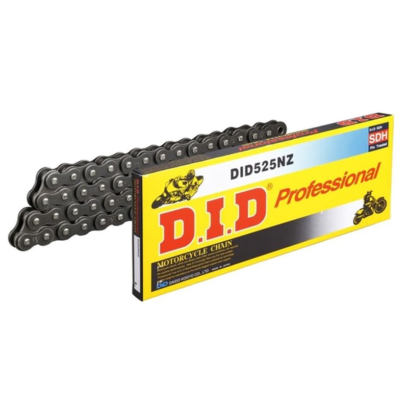 DID NZ Series – Non Sealed Chain 525NZ x 110FB Heavy Duty chain w/ FJ clip link DID