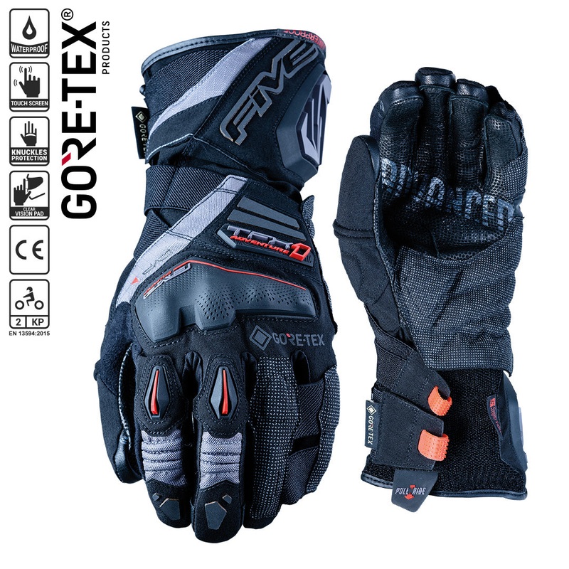 FIVE TFX1 GTX Gloves 08/S TFX1 GTX Black/Grey Trail/ADV Gloves FIVE