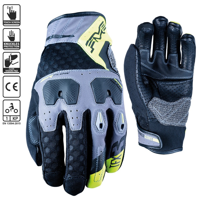 FIVE TFX3 AIRFLOW Gloves 08/S TFX3 Air grey/fluro yellow gloves FIVE