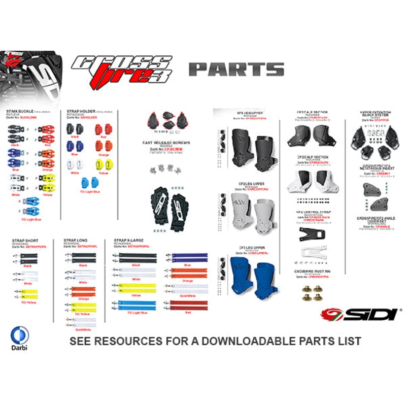 SIDI Crossfire 3 MX Boots – Parts *Crossfire3 Upper Grey #154 Sidi #154 RCF3GAM (Ash)