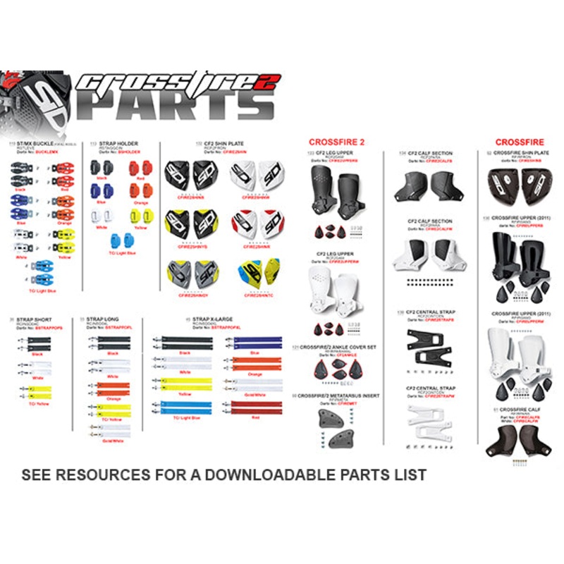 SIDI Crossfire II & Crossfire MX Boots – Parts 110mm Strap for Crossfire / Adv2 Blk ref33 RCINSDO4L Sidi