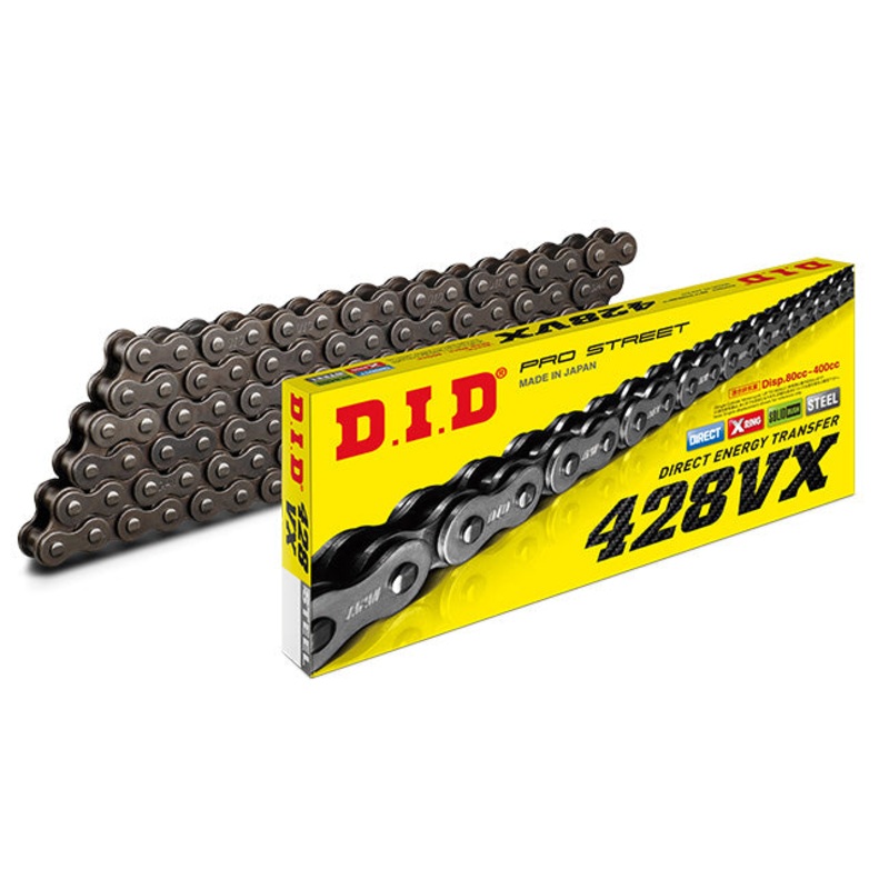 DID 428VX Pro Street – X-Ring Chain 428VX x 136FB X’Ring chain w/ FJ clip link DID