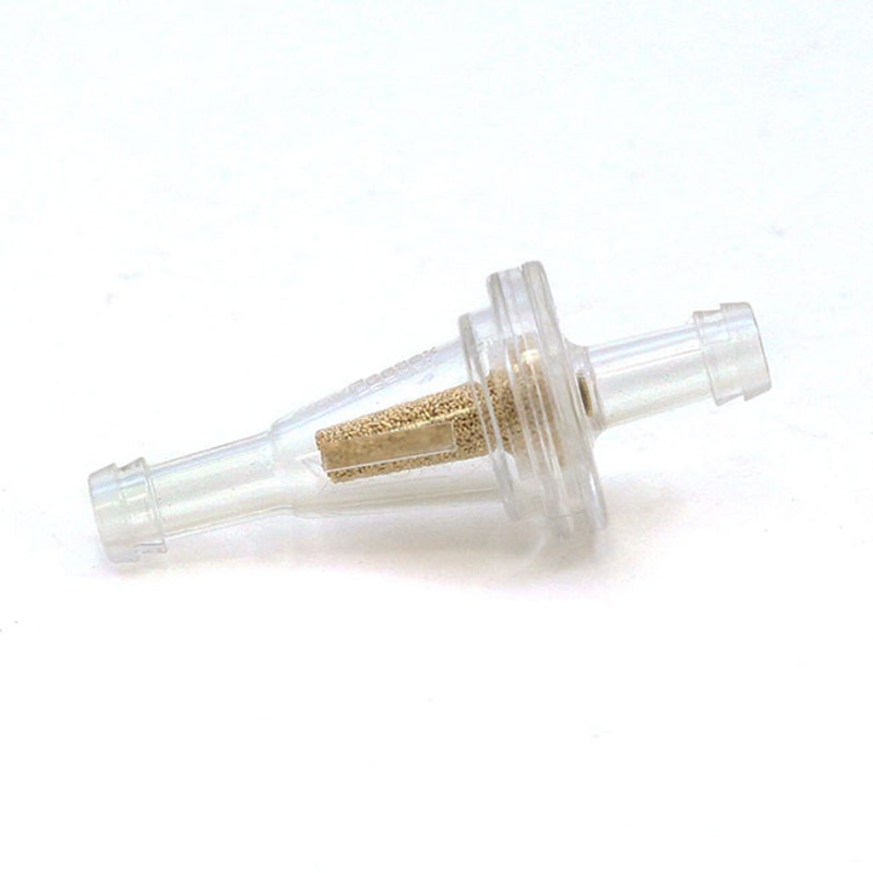 Small 1/4 inch In-Line Fuel Filter w/ Porous Bronze Visu ^ (PEF701)