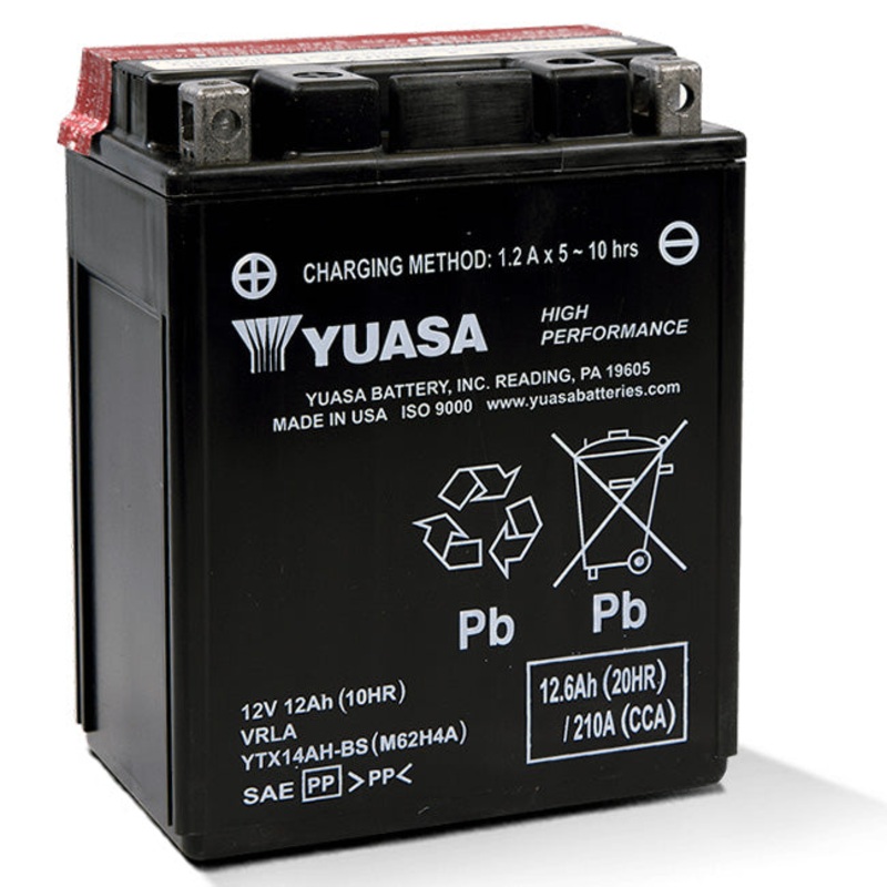 YTX14AHBS DG Battery w acid USA Yuasa AltYB14A2/B2 YB14AA1/2 (EYTX14AHBSPK)