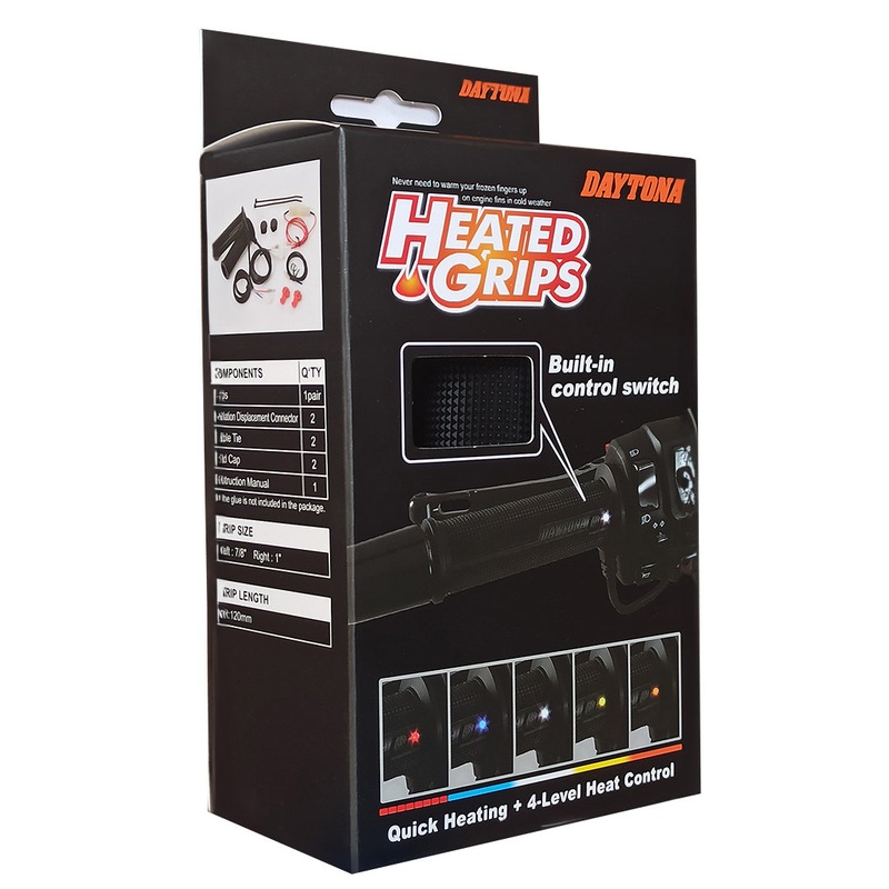 4 level heated grip 7/8 22.2  mm road open end grip Daytona ^ (88640)