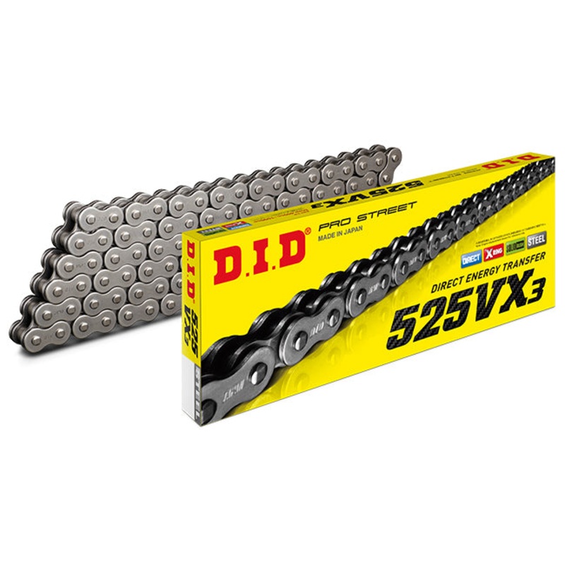 530VX3 x 110ZB X’Ring solid bush chain w/ ZJ rivet link DID (530VX3110)