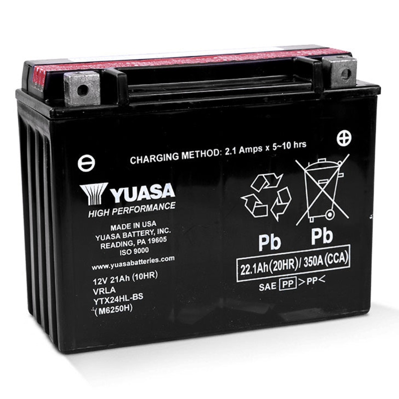 YTX24HL-BS DG Battery with acid pack Made in USA Yuasa (EYTX24HLBSPK)