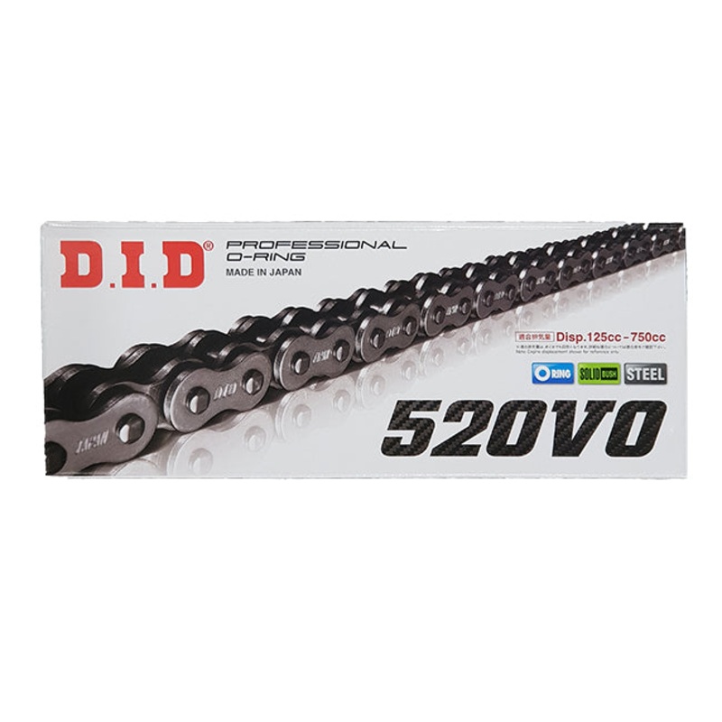 ! 520VO x 108 FB O’Ring solid bush chain w/ FJ clip link DID (520V108)