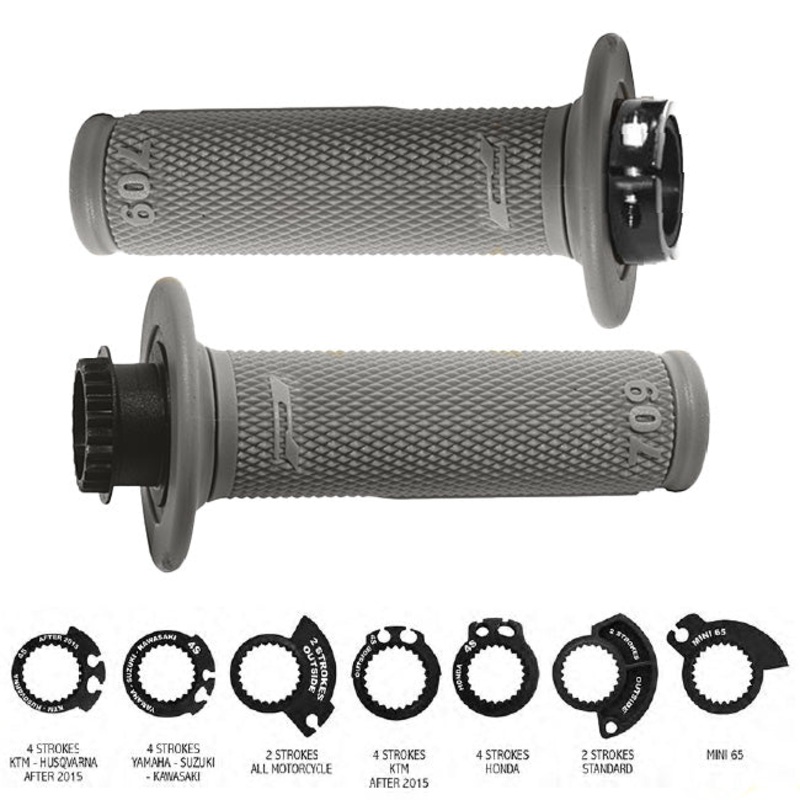 Lock on Grips Grey 22/25mm 7 throttle Cams Progrip (PG709G)