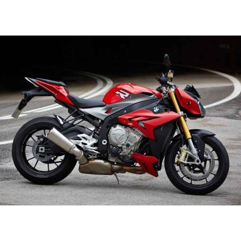 BMW S1000R Fairings (2014-2016) Red No Tank No Bolt Kit Clear Windscreen: Free