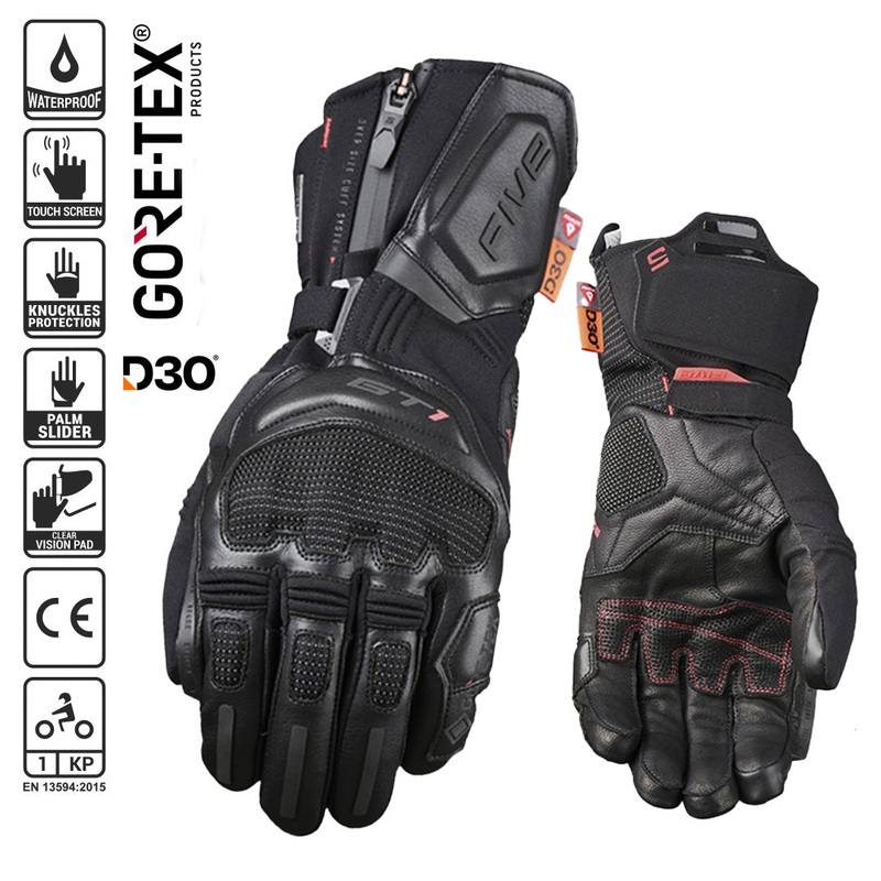 FIVE GT1 EVO GTX Gloves 08/S GT1 Evo GTX Black Gloves FIVE