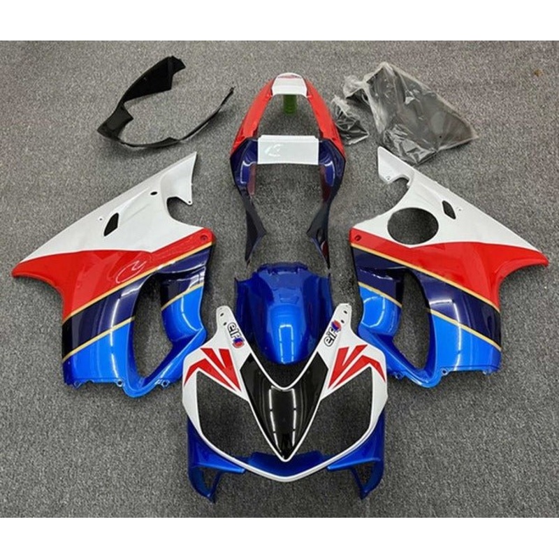 Honda CBR600F4i (2001-2003) Blue, Red, White, Dark Blue Fairings Clear Windscreen: Free No Bolt Kit No Tank