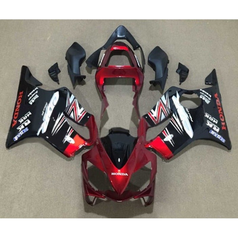 Honda CBR600F4i (2001-2003) Candy Red, Black Fairings Clear Windscreen: Free No Bolt Kit No Tank
