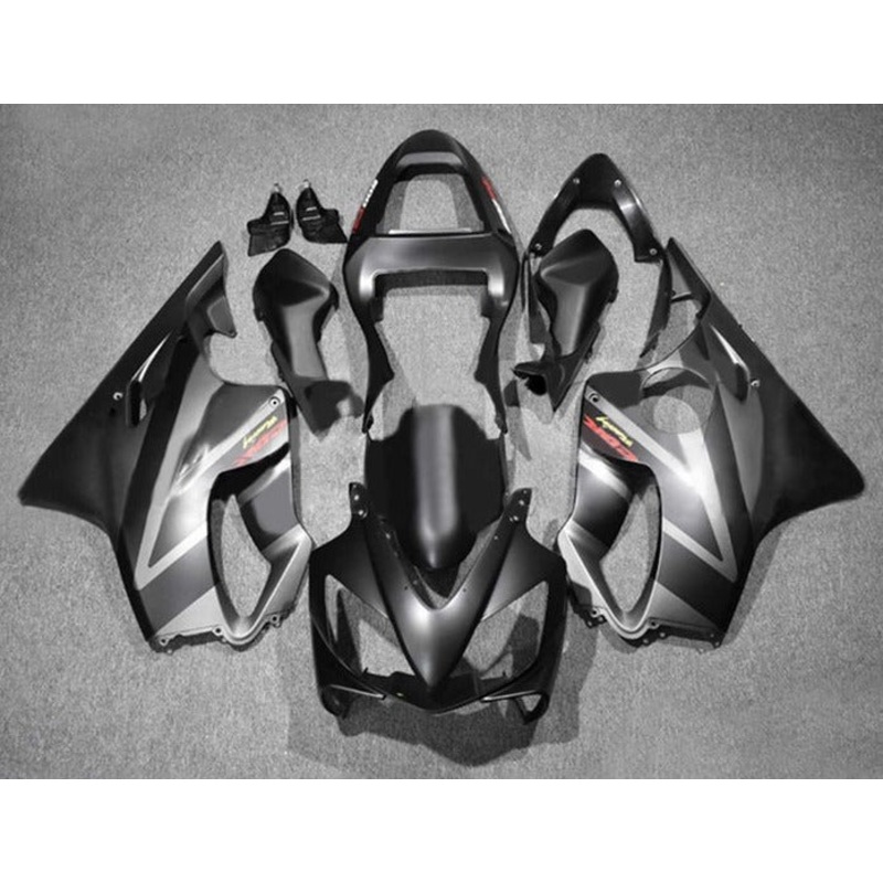 Honda CBR600F4i (2001-2003) Matte Black, Gray Fairings Clear Windscreen: Free No Bolt Kit No Tank