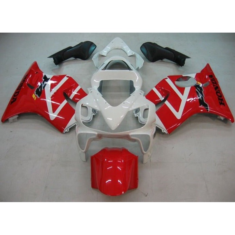 Honda CBR600F4i (2001-2003) Red, White, Black Fairings Clear Windscreen: Free No Bolt Kit No Tank