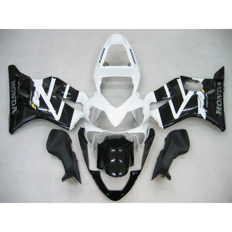 Honda CBR600F4i (2001-2003) White, Black, Gray Fairings Clear Windscreen: Free No Bolt Kit No Tank