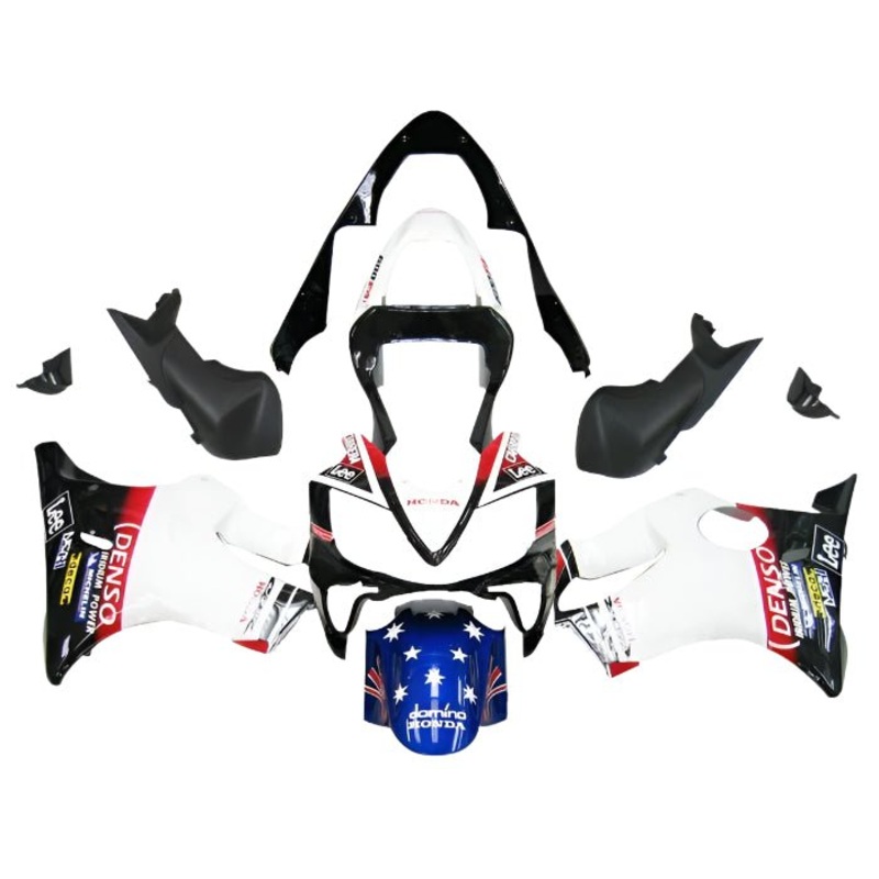 Honda CBR600F4i (2001-2003) White, Black, Red, Blue, Denso Fairings Clear Windscreen: Free No Bolt Kit No Tank