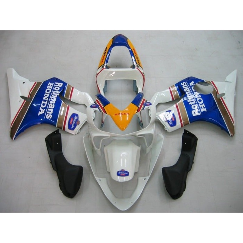 Honda CBR600F4i (2001-2003) White, Blue, Rothmans Fairings Clear Windscreen: Free No Bolt Kit No Tank