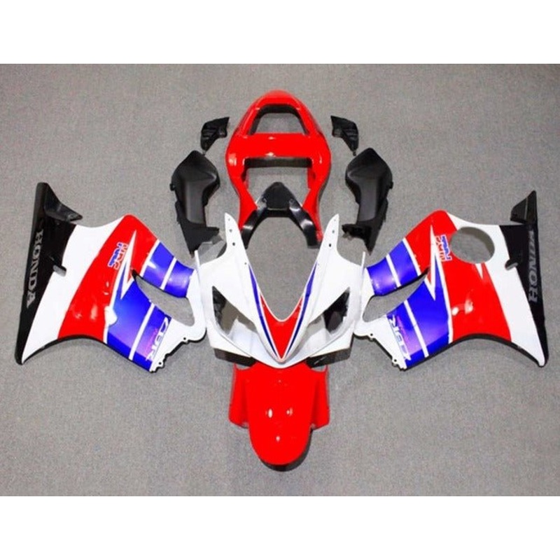 Honda CBR600F4i (2001-2003) White, Red, Blue Fairings Clear Windscreen: Free No Bolt Kit No Tank