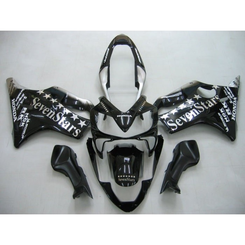 Honda CBR600F4i (2004-2007) Black, Seven Stars Fairings Clear Windscreen: Free No Bolt Kit No Tank