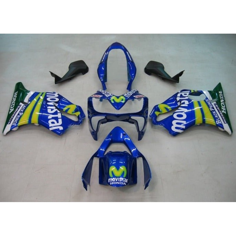 Honda CBR600F4i (2004-2007) Blue Movistar Fairings Clear Windscreen: Free No Bolt Kit No Tank