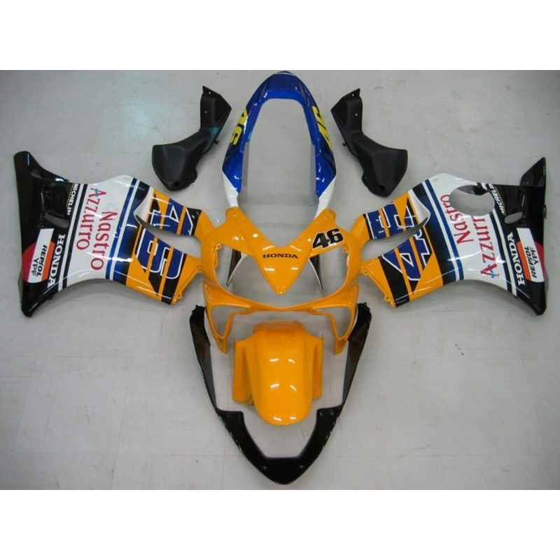 Honda CBR600F4i (2004-2007) Dark Yellow Nastro Azzurro Fairings Clear Windscreen: Free No Bolt Kit No Tank