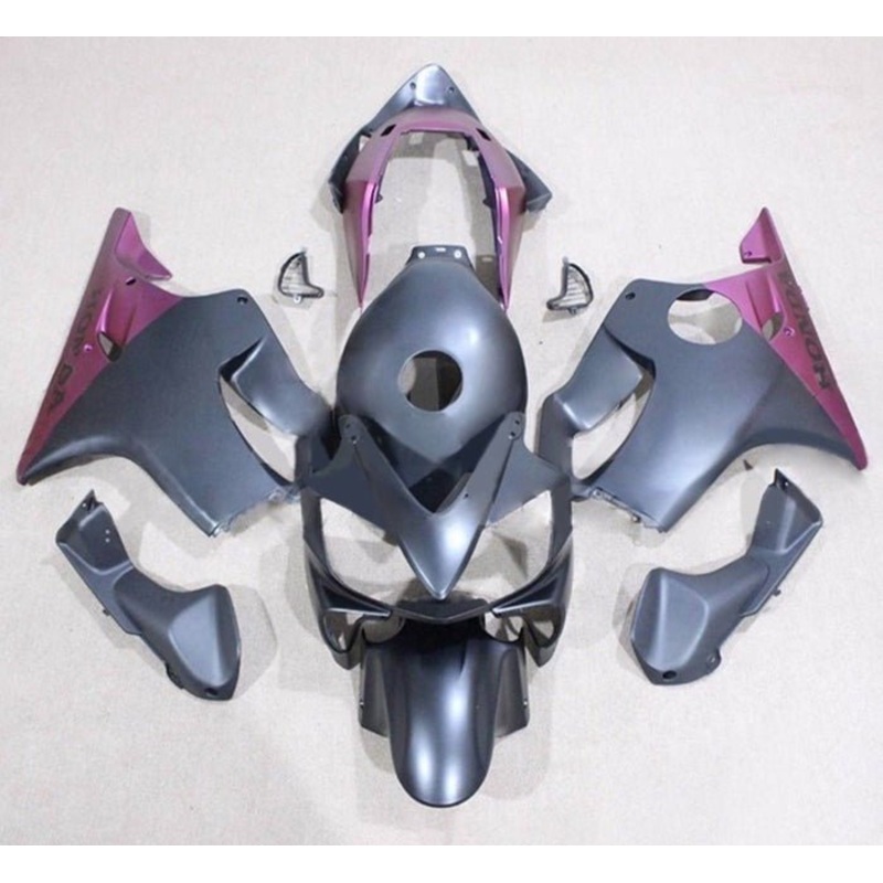 Honda CBR600F4i (2004-2007) Matte Black, Purple Fairings Clear Windscreen: Free No Bolt Kit No Tank
