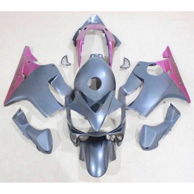 Honda CBR600F4i (2004-2007) Matte Gray, Purple Fairings Clear Windscreen: Free No Bolt Kit No Tank