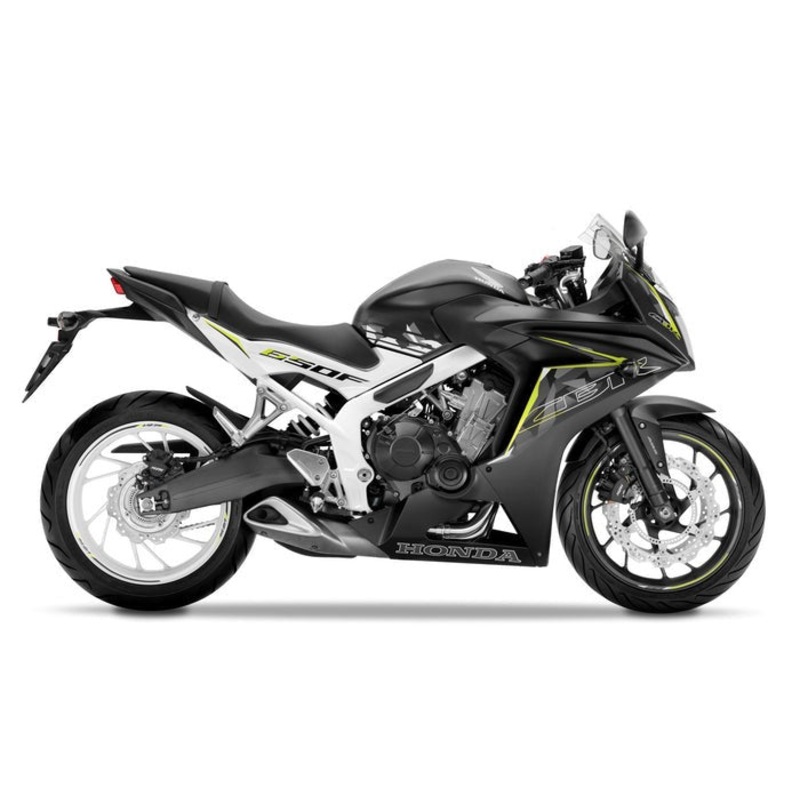 Honda CBR650F Fairings (2014-2016) Matte Black, White No Bolt Kit Free Clear Windscreen
