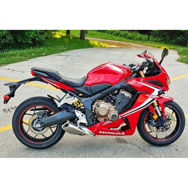 Honda CBR650R Fairings (2019-2020) Red, White, Black Stripe No Tank No Bolt Kit Free Clear Windscreen
