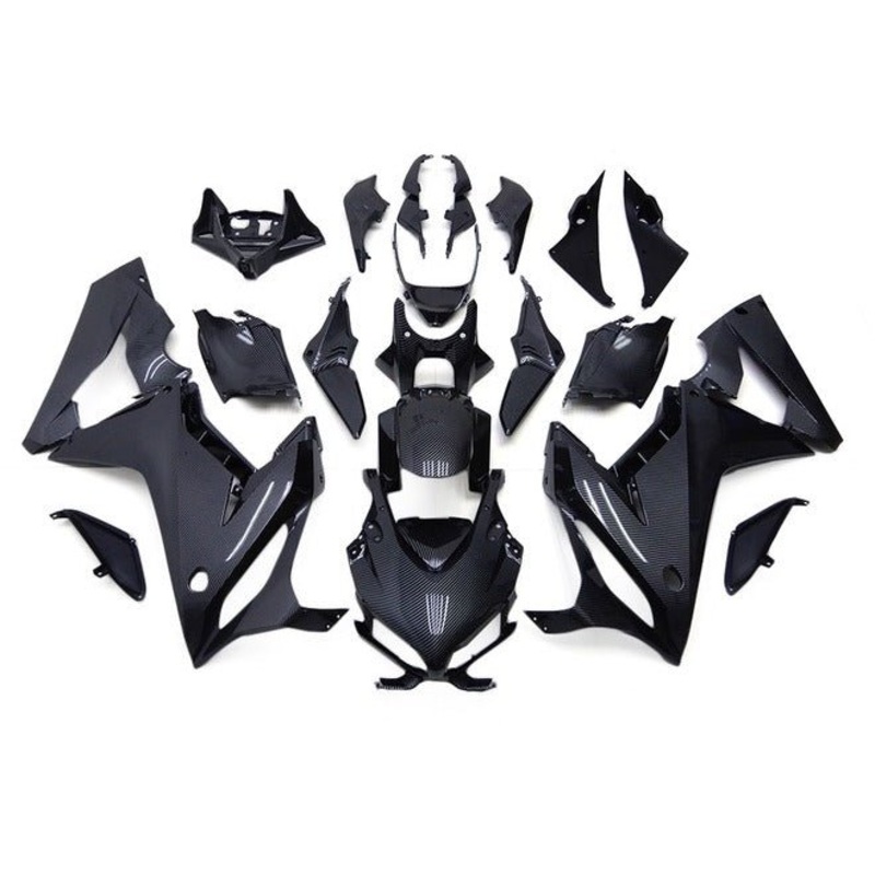 Honda CBR650R Fairings (2021-2023) Faux Carbon Fiber No Tank No Bolt Kit Free Clear Windscreen