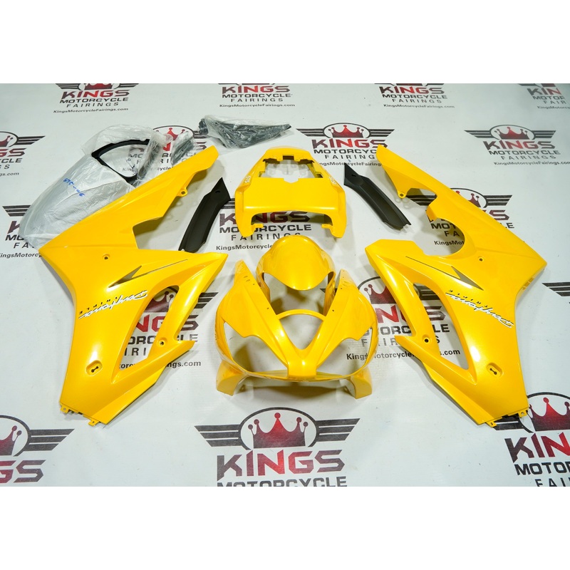 Triumph Daytona 675 (2006-2008) Yellow Gloss Fairings Clear Windscreen: Free No Bolt Kit