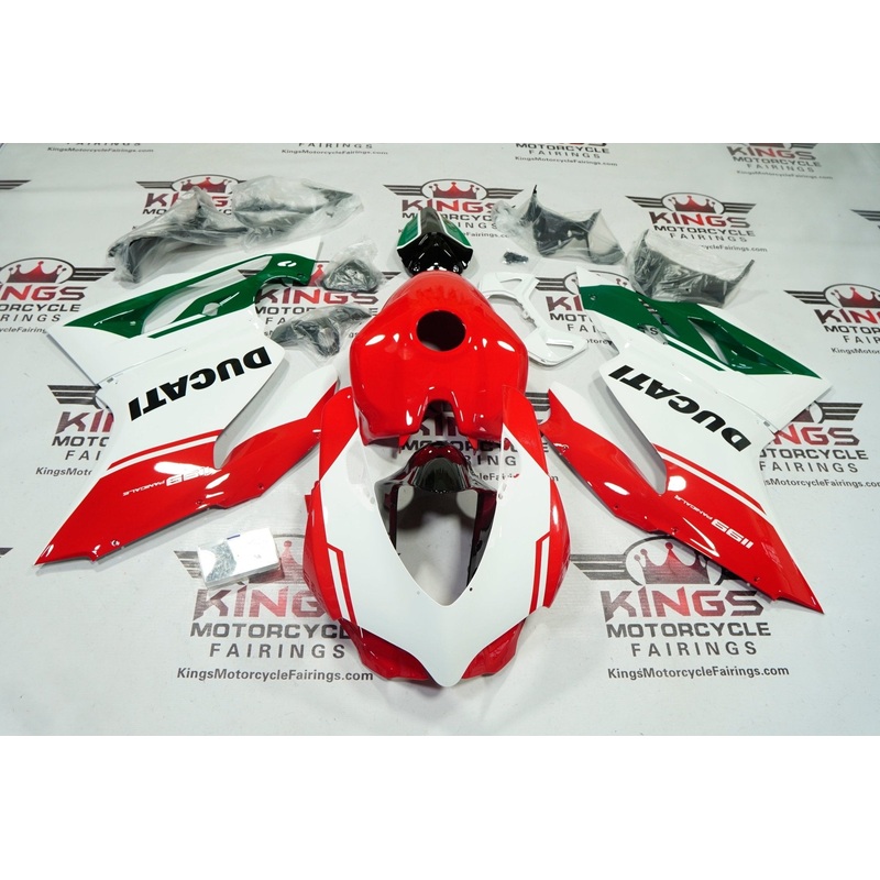 Ducati 1199 (2011-2014) Red, White, Dark Green Fairings No Tank No Seat Cowl No Bolt Kit