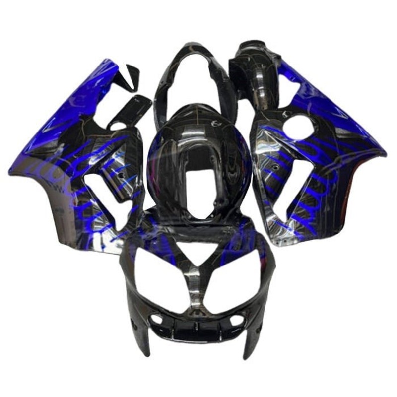 Fairing kit for a Kawasaki Ninja ZX12R (2000-2001) Black, Blue Flames No Seat Cowl No Bolt Kit No Tank